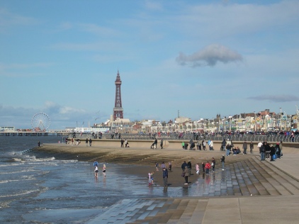 View of Blackpool Tower and seafront.